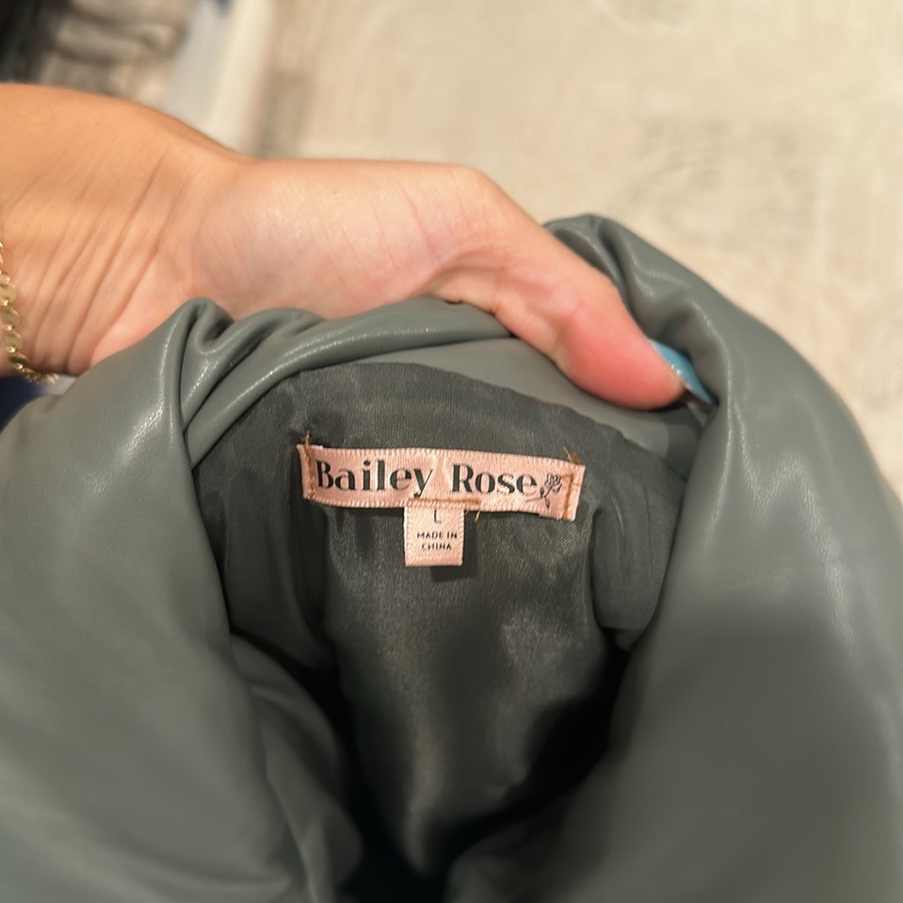 Patchwork Leather Jacket - Black, Cream, And Green - image 6